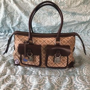 Dooney And Bourke Brown Jacquard Satchel